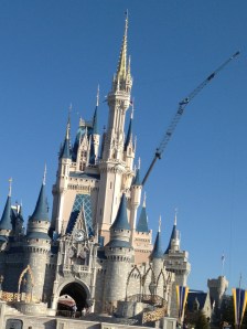 I hope they photoshop the crane out of the professional shots on Main Street USA. Construction continues at the Magic Kingdom, where dreams really do come true.