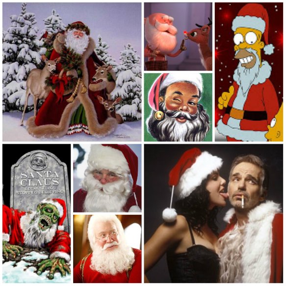 Pick a Santa, any Santa. They're all as real as you want them to be. (Photos: Various sources.)