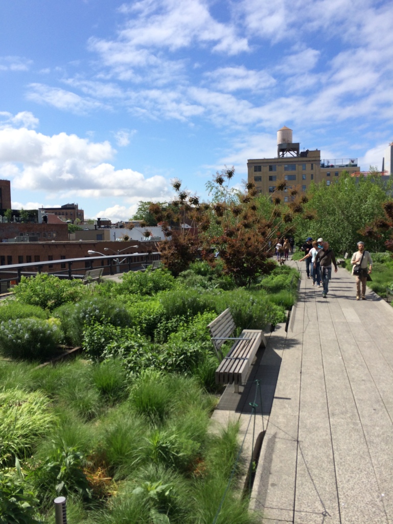 The southern tip of the High Line park in New York. 