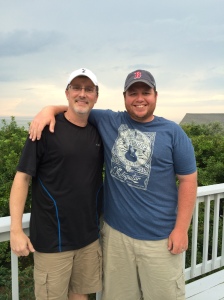 Aaron Gouveia and me at Cape Cod this past August. He's a fiery New England sports fan, but the NFL's stupidity regarding Ray Rice and domestic violence is making him feel guilty about watching and supporting football. 