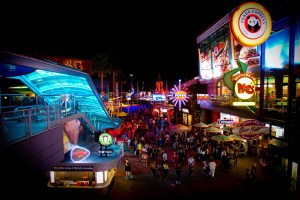 Universal CityWalk at night -- neon!            Photo: Universal Orlando.