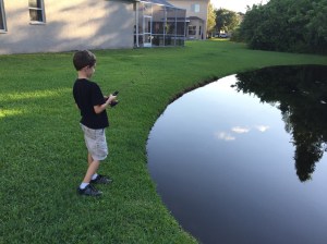 This pond is right across the street from our house. Think we have a few mosquitoes? Yes. Yes, we do.