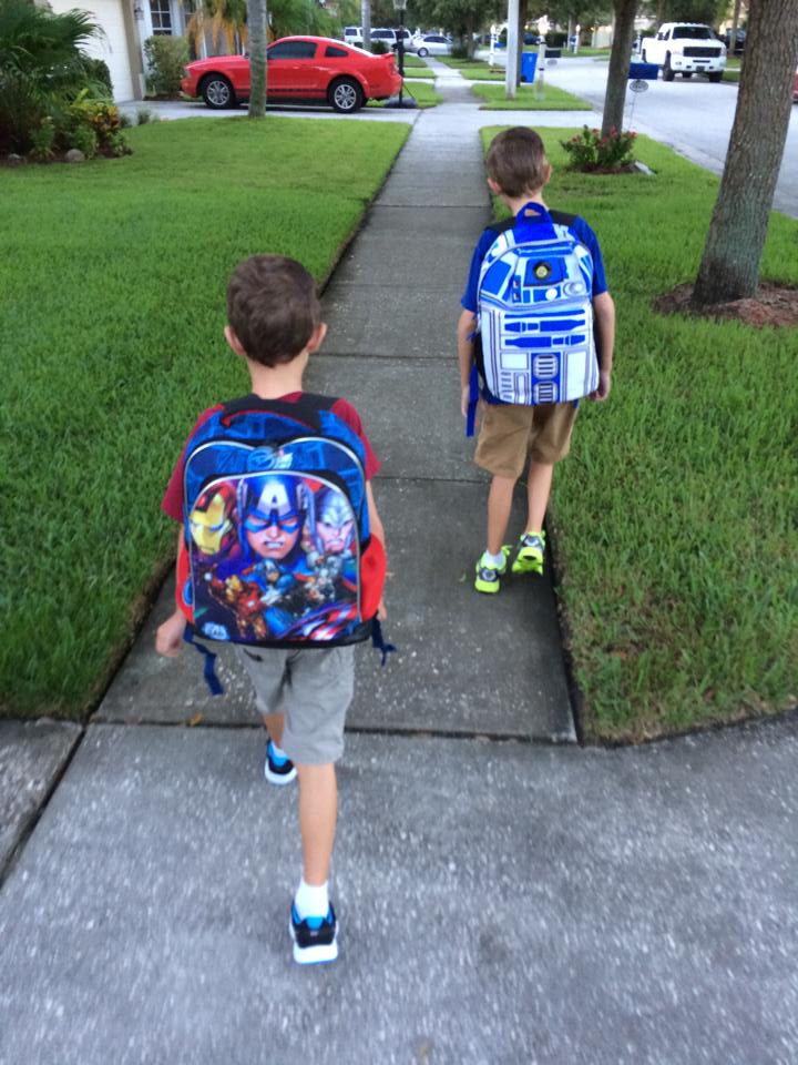 Kids Walk to Bus